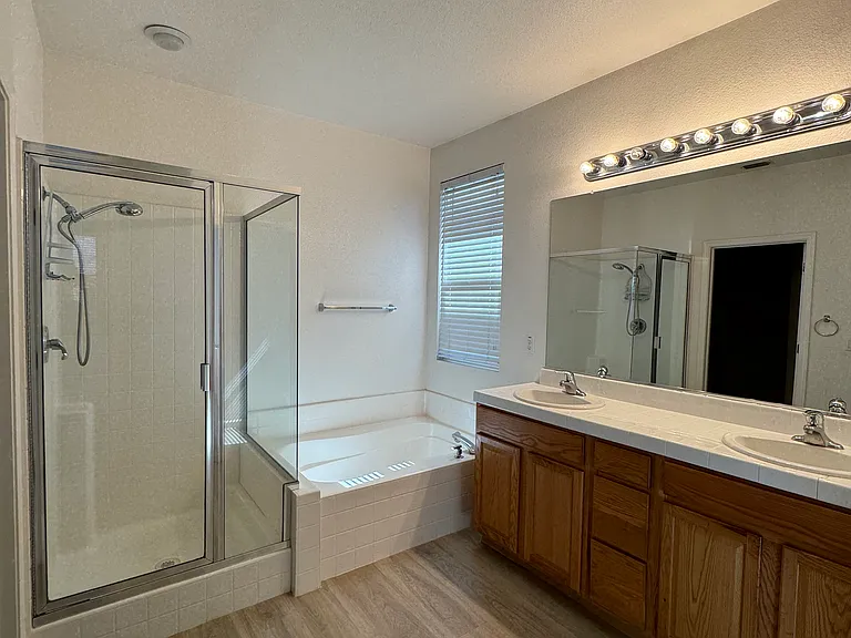 Master bathroom with both shower and tub