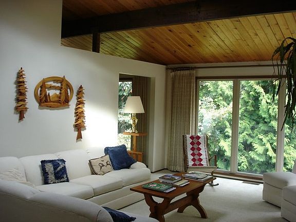 Living room with two skylights