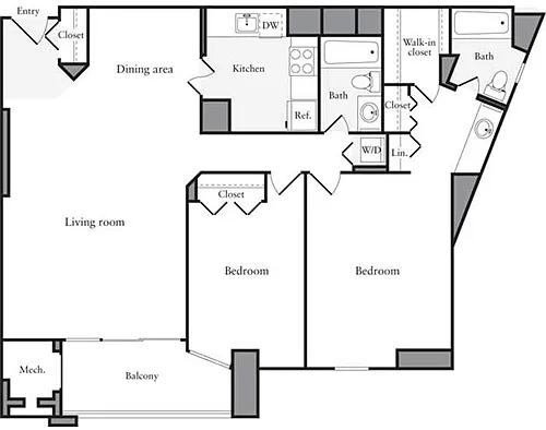 Floor plan 2 Bedrooms G