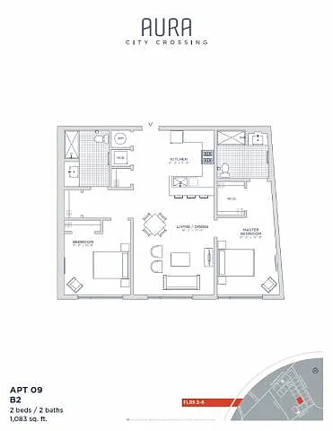 Floor plan Aura at City Crossing - B2