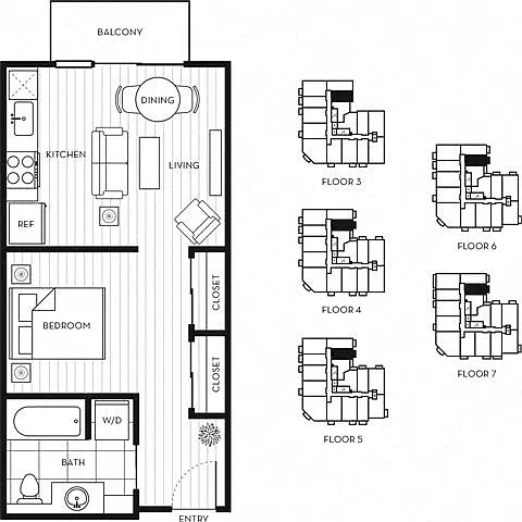 Floor plan Open 1x1 B