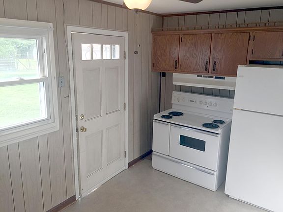 Kitchen showing back door