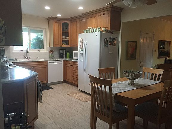 kitchen and eating area