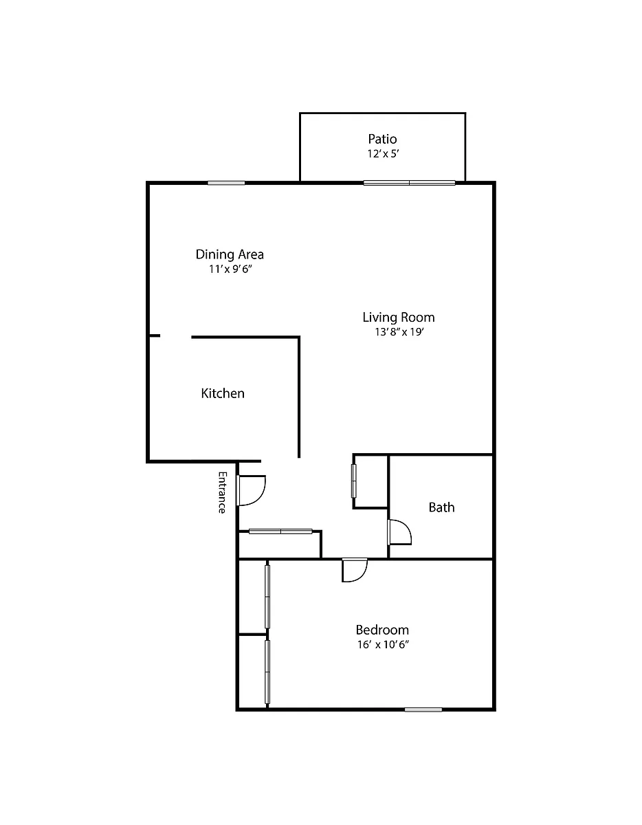 Floor plan 1 Bed / 1 Bath