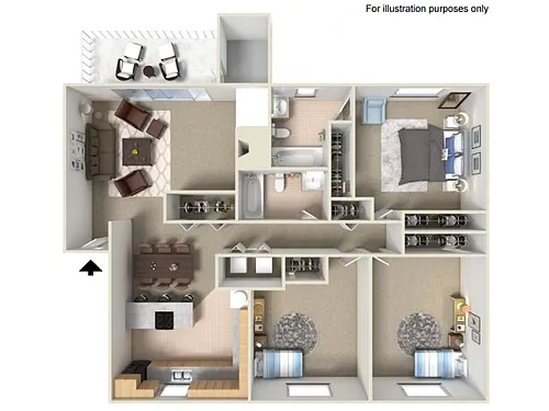 Floor plan 3x2 Middle Floor Premium
