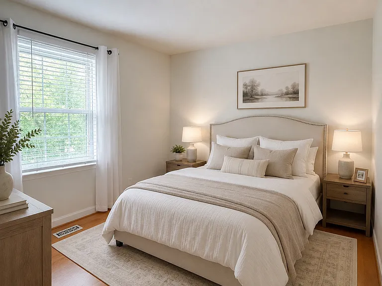 Virtually staged 2nd bedroom.
