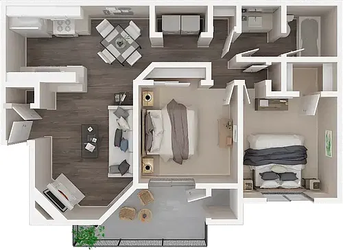 Floor plan 2 Bed 1 Bath