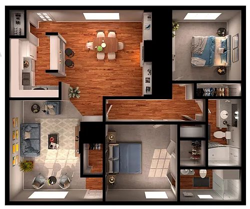 Floor plan 2x2 Den