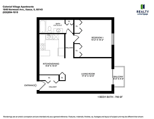 Floor plan One Bed