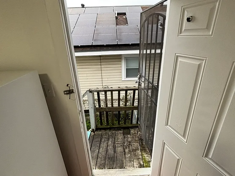 Stairs that lead to backyard.