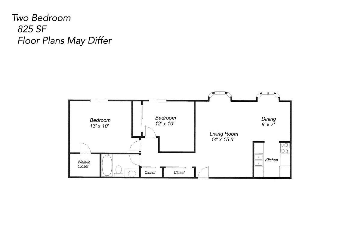 Floor plan Two Bedroom - Income Restrictions Apply