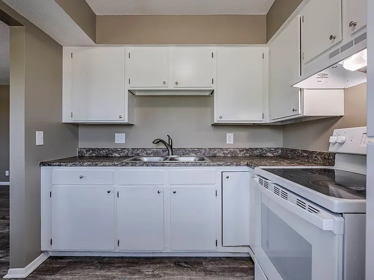 Counter space in kitchen.