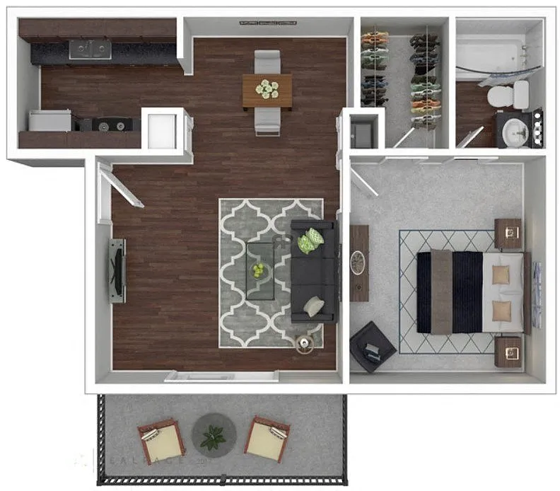 Floor plan One Bedroom One Bath