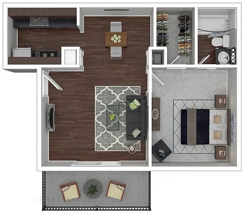 Floor plan One Bedroom One Bath