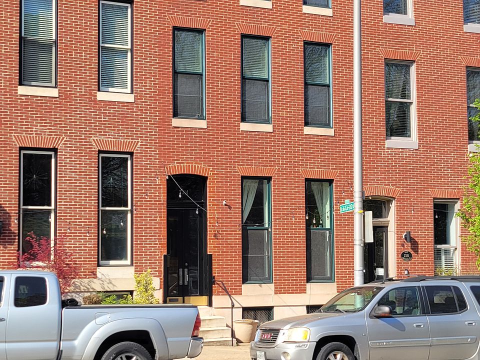 front of townhouse facing Patterson Park
