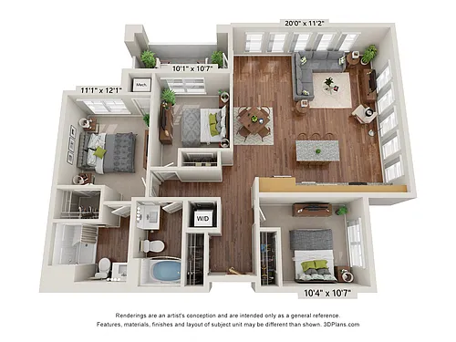 Floor plan Three Bedroom B