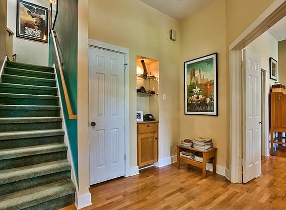 Front foyer with French doors to study on the right of photo