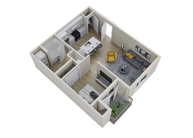 Floor plan Open 1x1 - A1