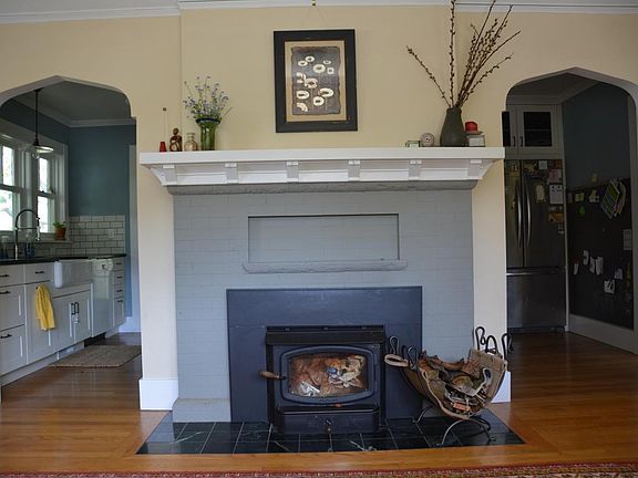 Wood-burning fireplace. We'll have some wood in the yard fo