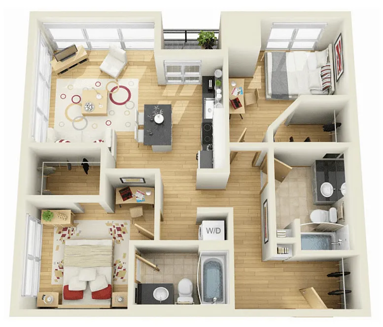 Floor plan 2 Bedroom FF