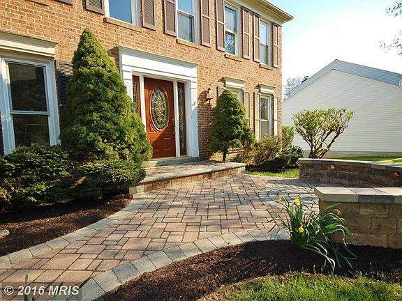 Custom built lighted stone patio