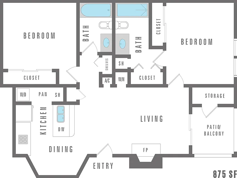 Peppermill
Two bedroom, Two Bathroom
875 SF Peppermill
Two bedroom, Two Bathroom
875 SF