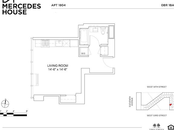 2nd image of 550 W 54th St APT 1804