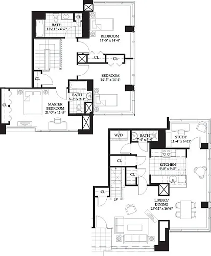 Floor plan Asteria 3 BR Townhome