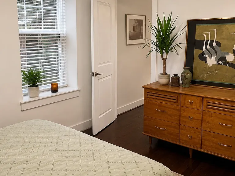 Entrance to master bedroom from kitchen/living room area