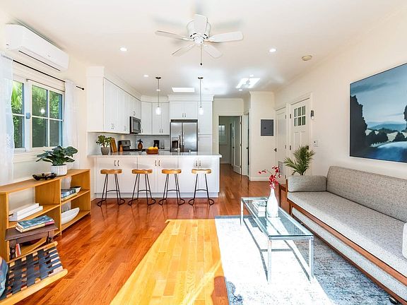 Living room + kitchen view