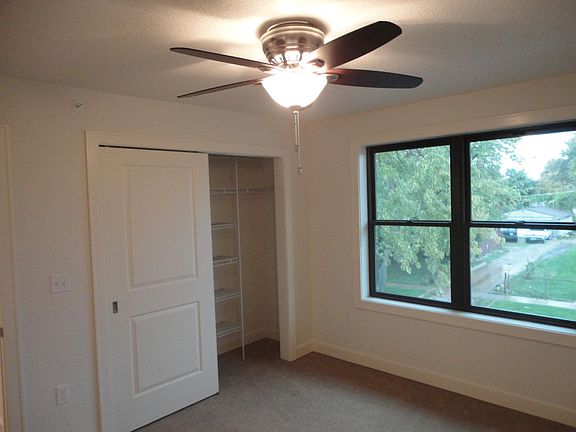 Closets have storage system, shelves