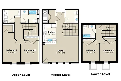 Floor plan 2309 Knapp 4 bd 3 story/front