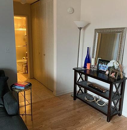 This is the wall from the front door over to the bathroom and bedroom