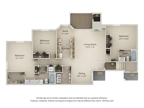 Floor plan 3J-Sunrise Series