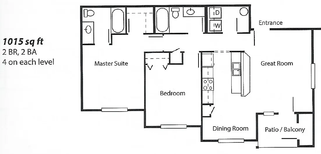 Floor plan 2 bedroom unit