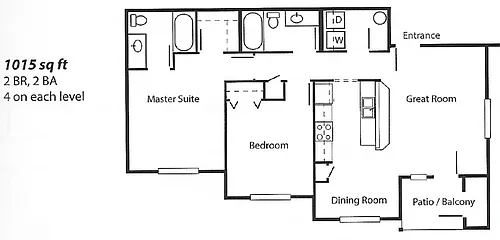 Floor plan 2 bedroom unit