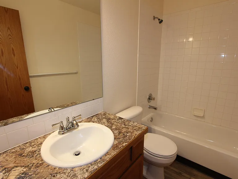 Hall bath with new counter and sink!