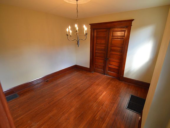 Dining room with pocket doors to separate from living room.