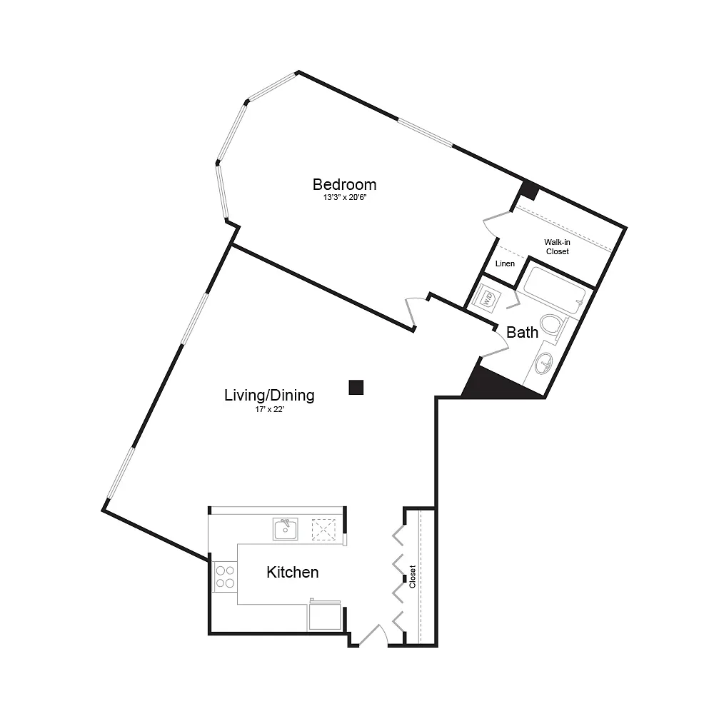 Floor plan olqa10k | 1 Bed | 1 Bath