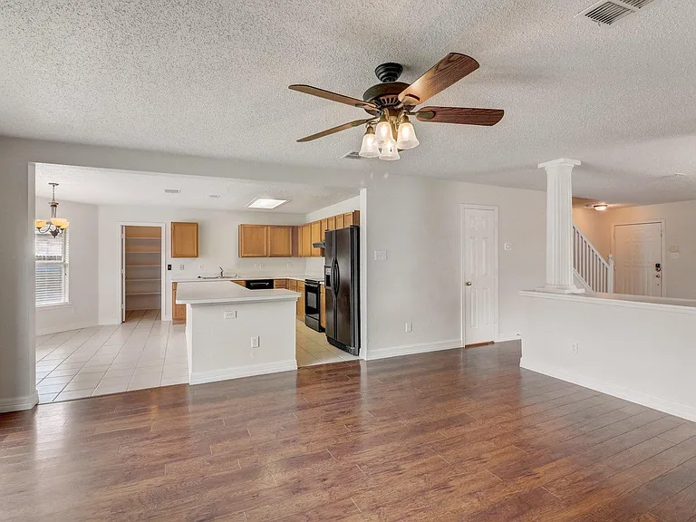 Open Living area to Kitchen