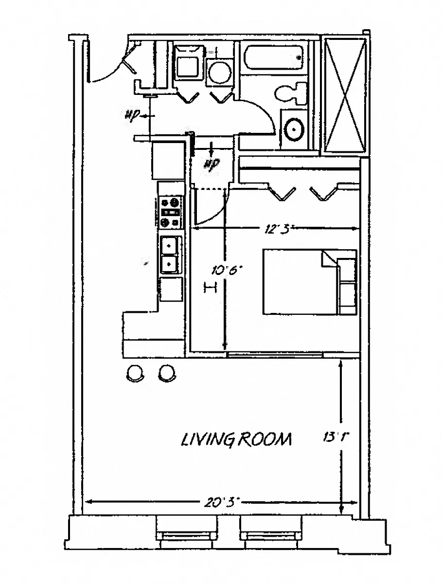 Floor plan 1 Bedroom FP E4