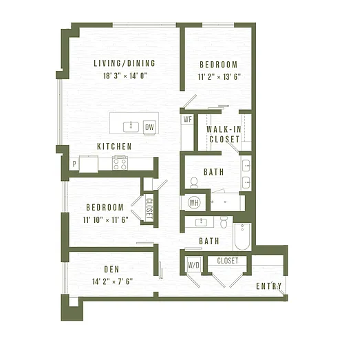 Floor plan B9+Den