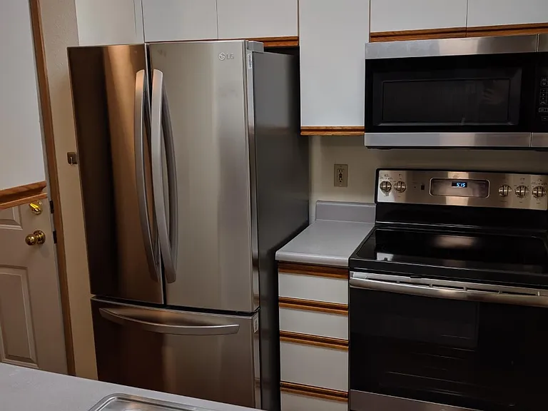Stainless steel appliances.
