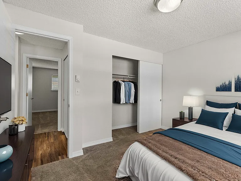 Relax in this elegantly designed bedroom offering comfort and style. Relax in this elegantly designed bedroom offering comfort and style.