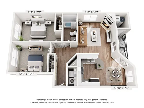 Floor plan 2x1c