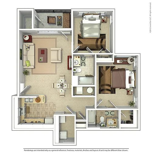 Floor plan 2 Bedroom 2 Bath
