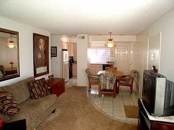 Living Room, Dining Area & Kitchen