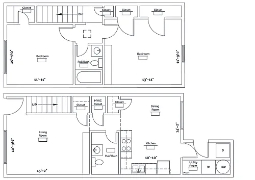 Floor plan Townhome No Laundry