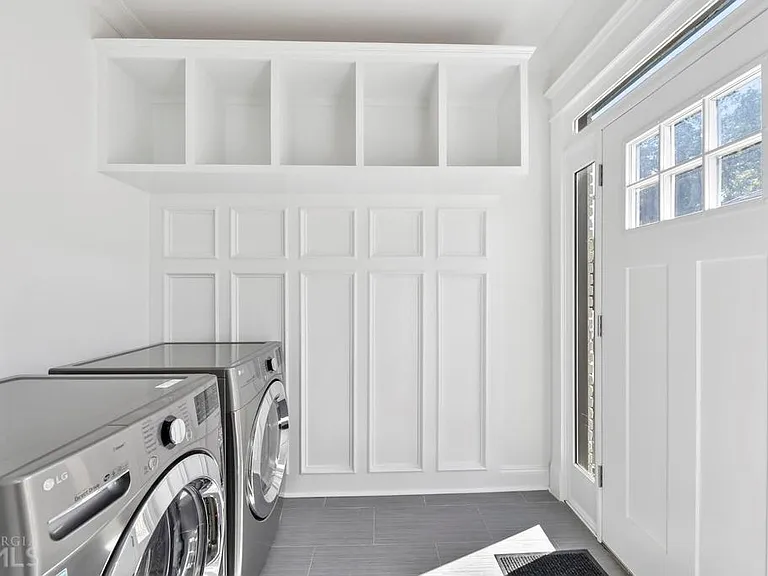 Laundry room and side entrance