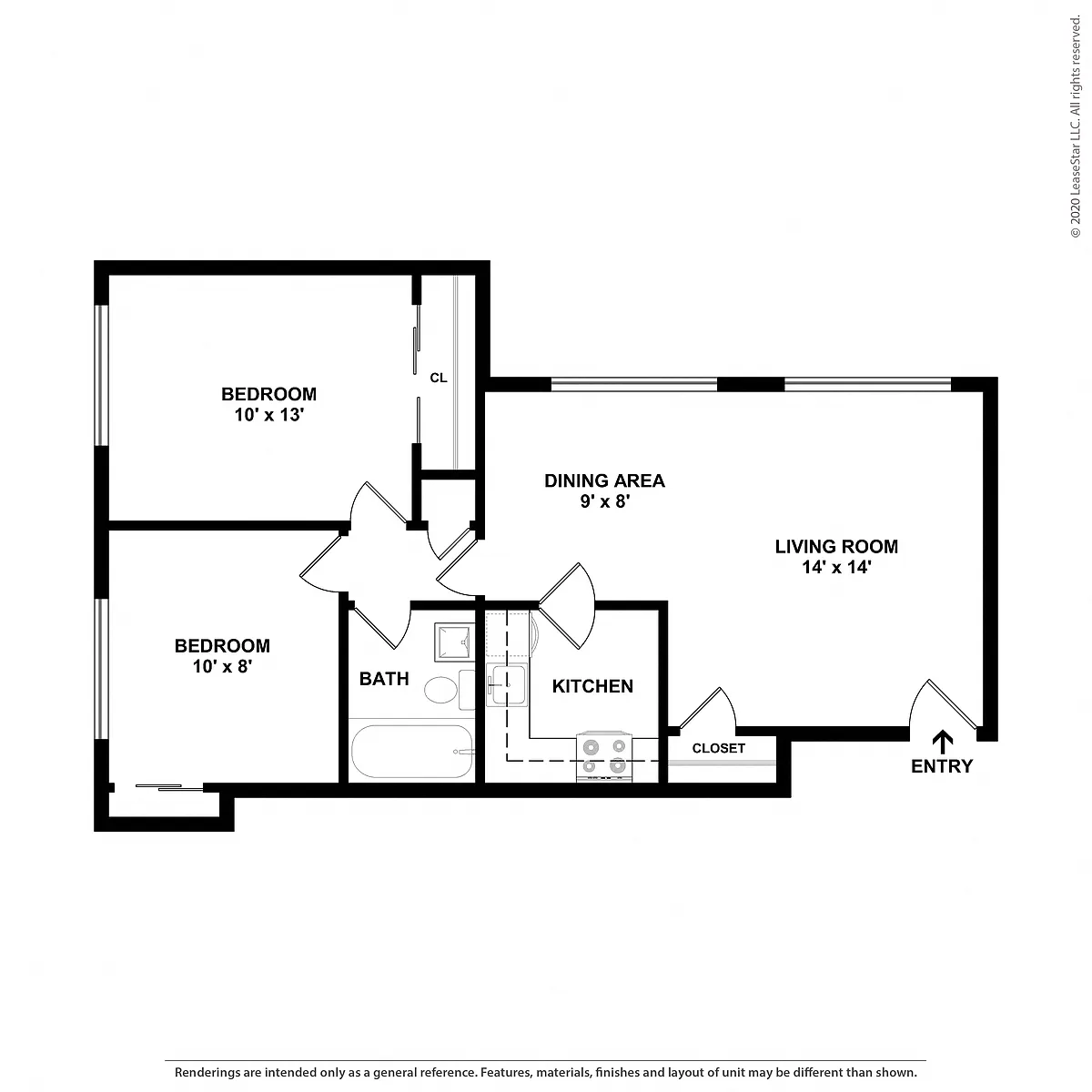 Floor plan 2 BDRM